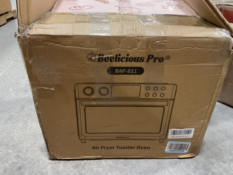 View 2 of 28QT Air Fryer Toaster Oven Combo, Large 12-in-1 Convection Countertop Oven with 3-Layer Cooking, Rotisserie for Chicken, 6 Heating Tubes, Fast Preheat, Fit 11" Pizza, All Accessories, Silver-Pink