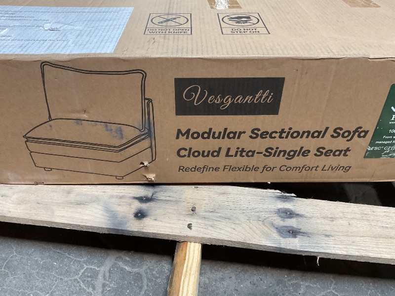 Photo 1 of *** PARTIAL SET ***Vesgantti 108" U Shaped Sectional Couch, Comfy Cloud Modular Sectional Sofa with 2 Ottoman Deep Seat Chenille Modern Cloud Sofa, Modular Sofas for Living Room, Bedroom and Apartment, Beige