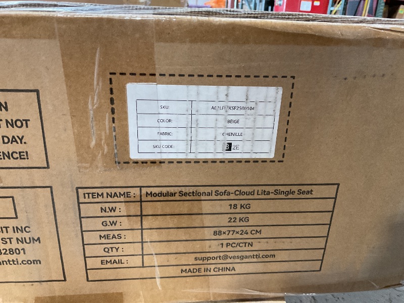 Photo 1 of *** PARTIAL SET ***Vesgantti 108" U Shaped Sectional Couch, Comfy Cloud Modular Sectional Sofa with 2 Ottoman Deep Seat Chenille Modern Cloud Sofa, Modular Sofas for Living Room, Bedroom and Apartment, Beige