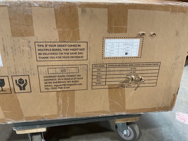 Photo 1 of *** PARTIAL SET ***Vesgantti 108" U Shaped Sectional Couch, Comfy Cloud Modular Sectional Sofa with 2 Ottoman Deep Seat Chenille Modern Cloud Sofa, Modular Sofas for Living Room, Bedroom and Apartment, Beige