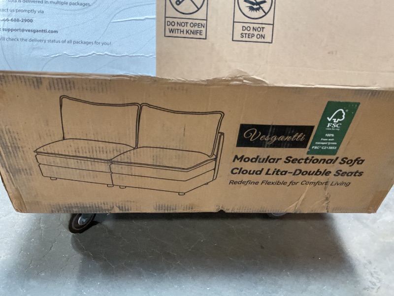 Photo 1 of *** PARTIAL SET ***Vesgantti 108" U Shaped Sectional Couch, Comfy Cloud Modular Sectional Sofa with 2 Ottoman Deep Seat Chenille Modern Cloud Sofa, Modular Sofas for Living Room, Bedroom and Apartment, Beige