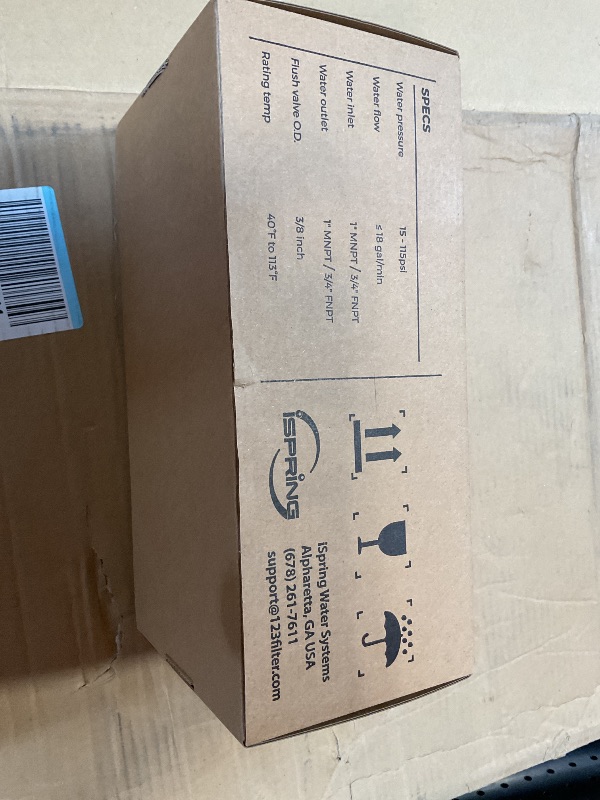 Photo 1 of *** INCOMPLETE, SEE PHOTOS ***iSpring Whole House Water Filter System w/Spin Down Sediment Filter, Polyphosphate Anti-Scale, GAC+KDF, and Carbon Block Water Filters, Water Descaler and Water Filter, Model: WGB32B-KDS+WSP50