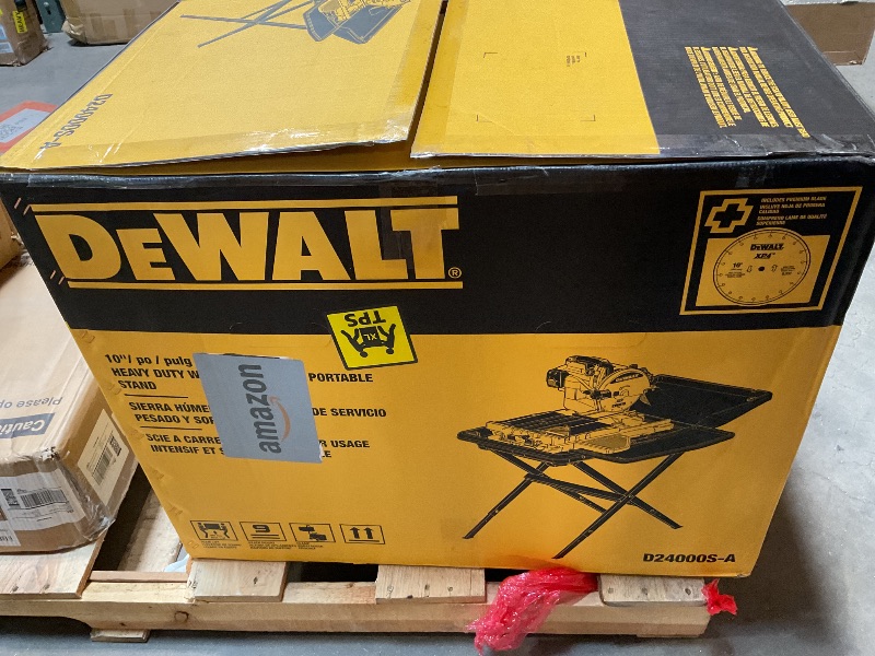 Photo 1 of *** FOR PARTS ONLY/ MISSING ASSEMBLY PIECES TO BE FUNCTIONAL &  SAW IS DAMAGED *** DEWALT Wet Tile Saw with Stand, 10-Inch, Corded (D24000S)