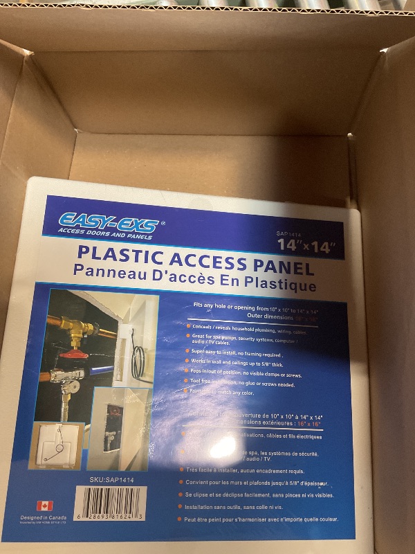 View 3 of ***ONLY 1*** EASY-EXS Access Panels Spring-Fit 14"x14" (External 16"x16") Square (SAP1414) for Drywall, celing, Electrical, Plumbing Hole Covers