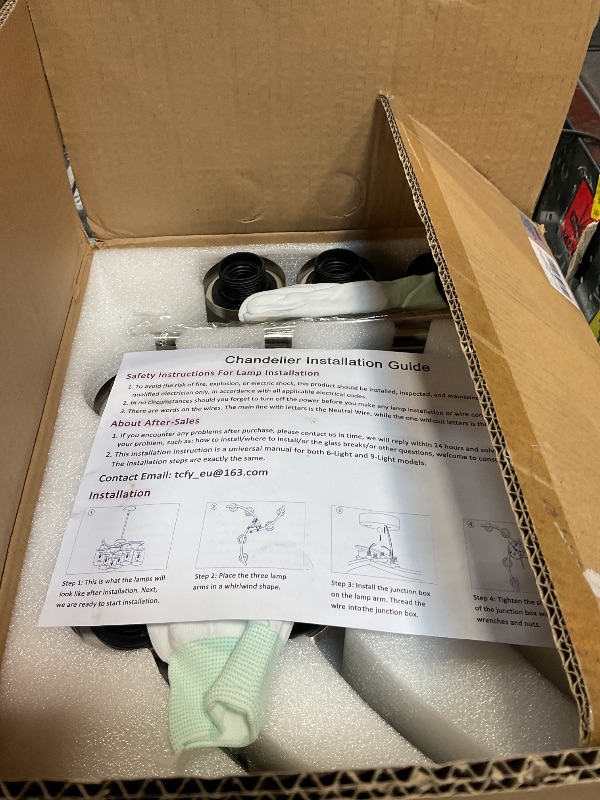 Photo 1 of *** DIFFERENT DESIGN CHECK NELLIS PHOTO*** OTeedo 9-Light 32" Modern Farmhouse Chandeliers for Dining Room,Wagon Wheel Black Chandelier,Adjustable Height Hanging Round Pendant Lights for Kitchen Island Clear Glass Shade Ceiling Light fixtures