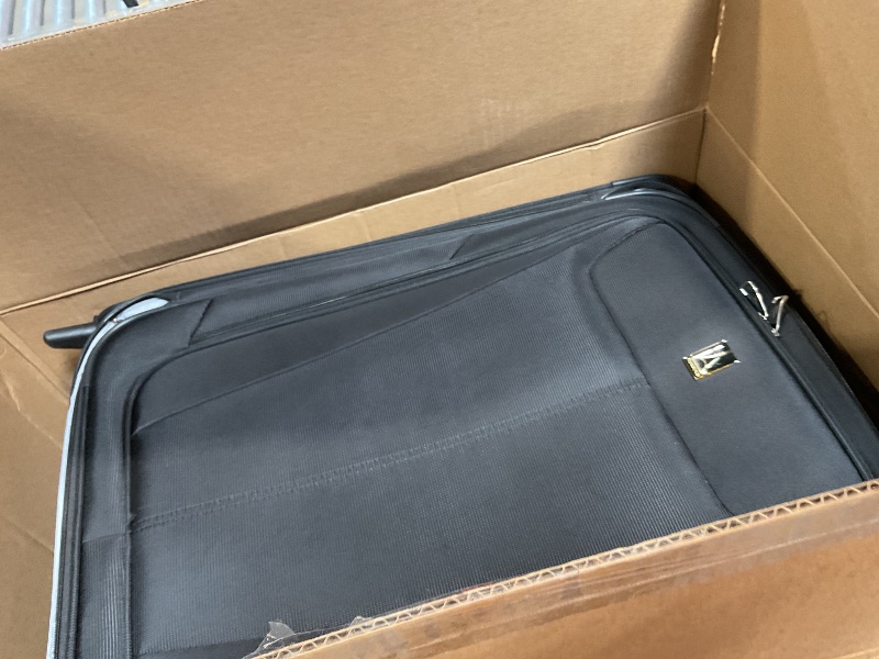 Photo 1 of *BROKEN ZIPPER* Travelpro Maxlite 5 Softside Expandable Upright 2 Wheel Checked Medium Luggage, Lightweight, 26-Inch — Black