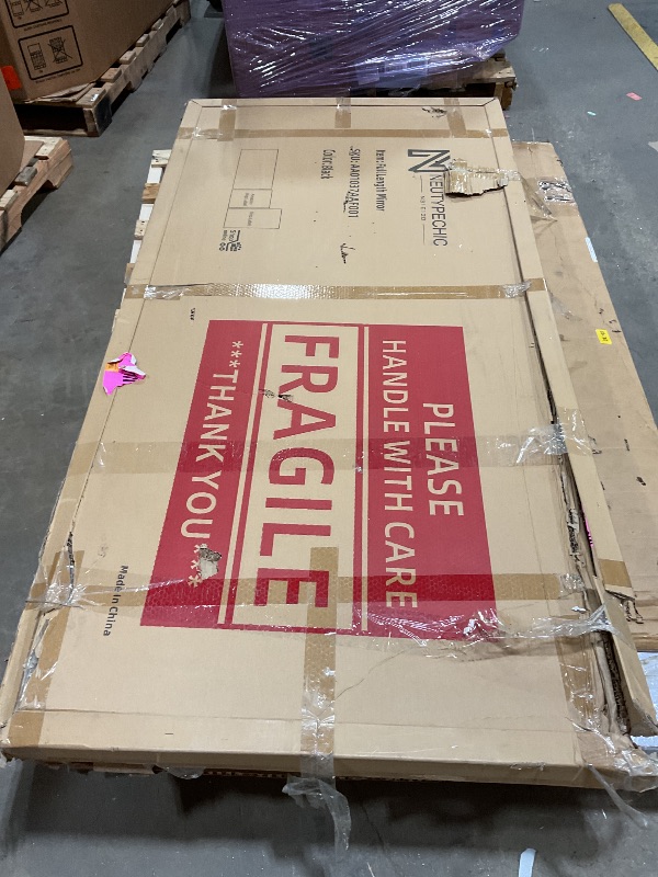 Photo 1 of **DAMAGED FRAME**NeuType 71"x34" Large Mirror Full Length Mirror Aluminum Alloy Frame Floor Mirror Wall-Mounted Mirror for Living Room, Bedroom, Hanging or Leaning Against Wall, Black