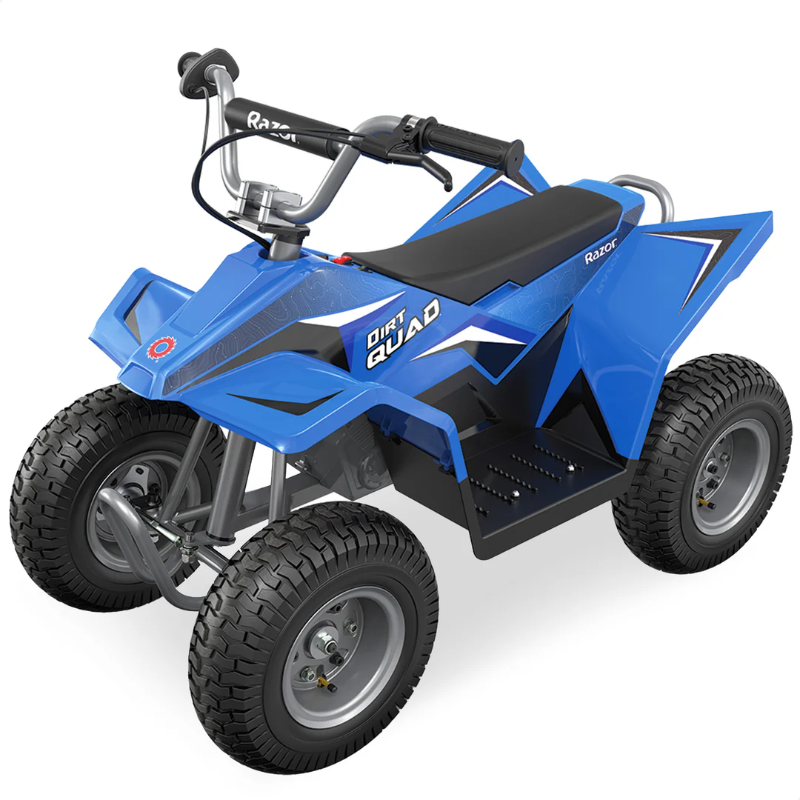 Photo 1 of *** USED, MINOR DAMAGE ***Razor Kids Electric Mini Dirt Quad Bike 4 Wheeler ATV 24 Volt, Blue (Open Box)