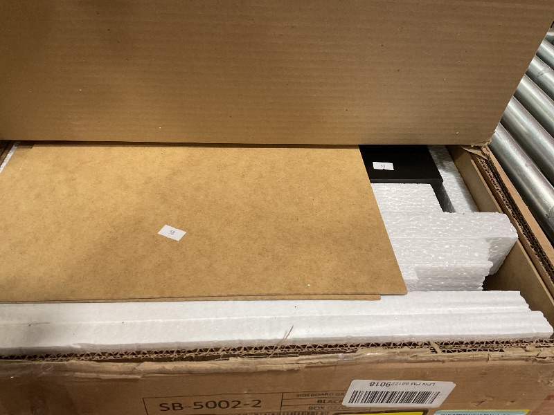 Photo 1 of *** BOX 2 OF TWO ONLY***Manhattan Comfort Granville 55-Inch Modern Sideboard Buffet Cabinet with Storage for Dining and Living Room Use, 3 Full Extension Soft Close Drawers and Concealed Shelves, Black