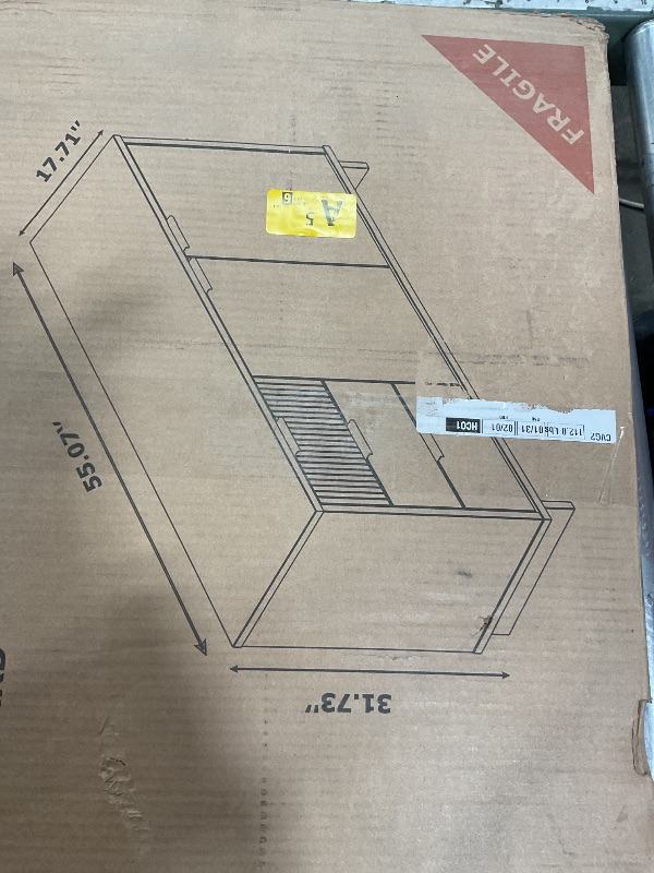 Photo 1 of *** BOX 2 OF TWO ONLY***Manhattan Comfort Granville 55-Inch Modern Sideboard Buffet Cabinet with Storage for Dining and Living Room Use, 3 Full Extension Soft Close Drawers and Concealed Shelves, Black