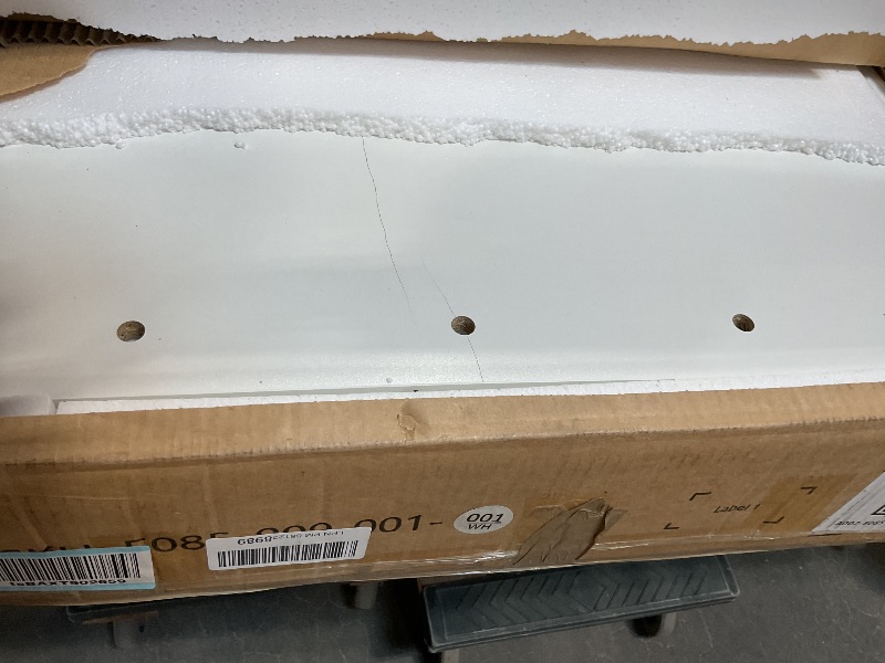 Photo 1 of *** MINOR DAMAGE ***LIVELYGLOW Lighted Makeup Vanity Desk, 35.4“W x 15.7'”D x 54“H, White (with Lights and Mirror, Dimming Function, 2 Drawers and 1 Cabiniet, Open Shelves) by Boahaus