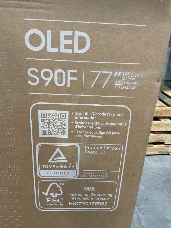 Photo 1 of *** USED ***Samsung 77-Inch Class OLED S90F 4K Smart TV (2025 Model) NQ4 AI Gen3 Processor, Upscaling Pro, HDR +, Motion Xcelerator 144Hz, Samsung Vision AI, Alexa Built-in