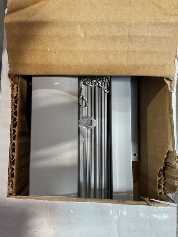 Photo 1 of ***MINOR DAMAGE***CHICOLOGY Mini Blinds for Indoor Windows – 72"W x 36"H, Gray Horizontal Vinyl Blinds | Cordless | Easy to Install | Sleek Low-Profile Fit for Doors, Offices, Kitchens & Apartments