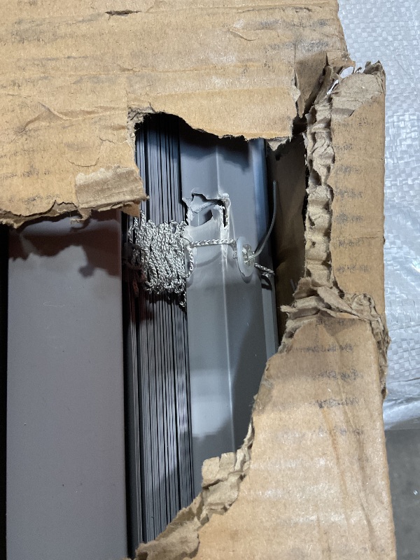 Photo 1 of ***MINOR DAMAGE***CHICOLOGY Mini Blinds for Indoor Windows – 72"W x 36"H, Gray Horizontal Vinyl Blinds | Cordless | Easy to Install | Sleek Low-Profile Fit for Doors, Offices, Kitchens & Apartments