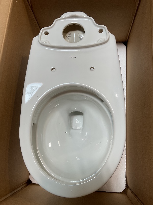 Photo 1 of *** PICTURE FOR REFERENCE, TOILET BOWL ONLY ***TOTO Drake Two-Piece Round 1.6 GPF Universal Height TORNADO FLUSH Toilet with CEFIONTECT, Cotton White - CST775CSFG#01