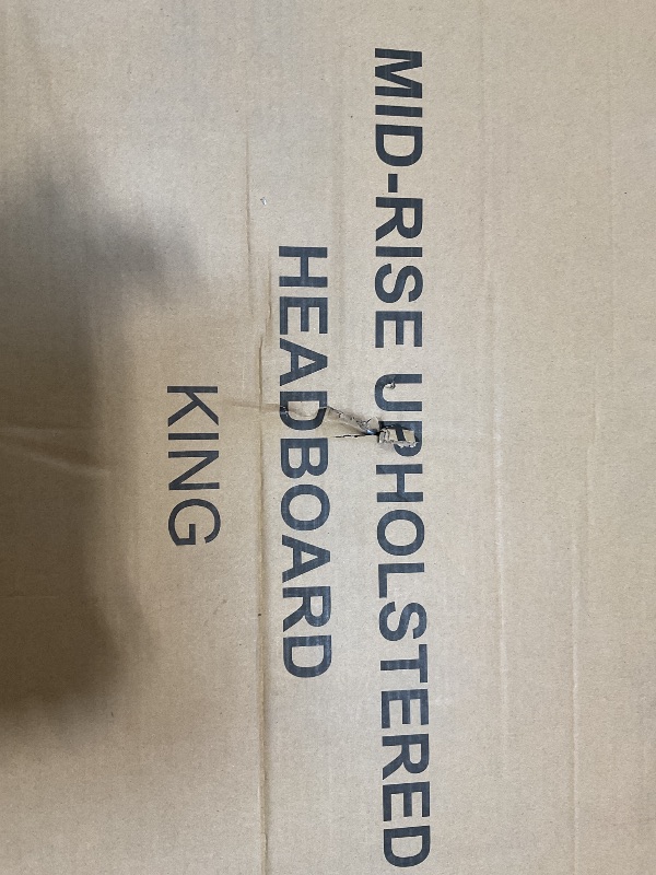 Photo 1 of *** USED, MINOR DAMAGE, UNKNOWN MISSING HARDWARE***Lucid Mid-Rise Upholstered Headboard - Diamond Tufted - Padded Polyester - Adjustable Height from 34” to 46” - Easy Assembly - Bed Frame or Wall Mount - Sturdy - Charcoal - King / Cal King Size