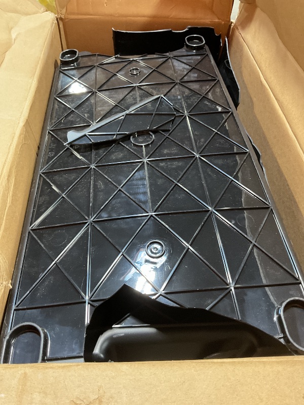 Photo 1 of *** MAJOR DAMAGE TO ONE TUB***IRIS USA WeatherPro 21 Gallon Lockable Storage Bins with Lids, 4 Pack - Made in USA, Heavy Duty, Stackable Containers, Garage Organizing Tubs, Rugged Sturdy Equipment Utility Box - Black/Yellow