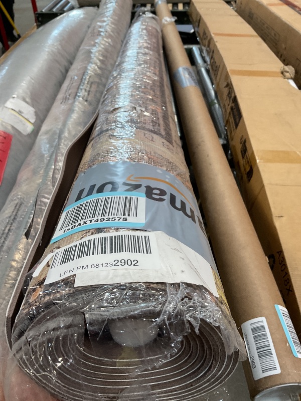 Photo 1 of ***THE RUG HAS A CUT IN THE MIDDLE***    6'6" x 10 Durable Vinyl Rugs for Living Room, Vintage Floral Pattern for Dining Room, Bedroom, Home Office, Bobo Green Non-Slip Large Rugs for Indoor&Outdoor RV, Deck, Backyard, Balcony,Home Decor