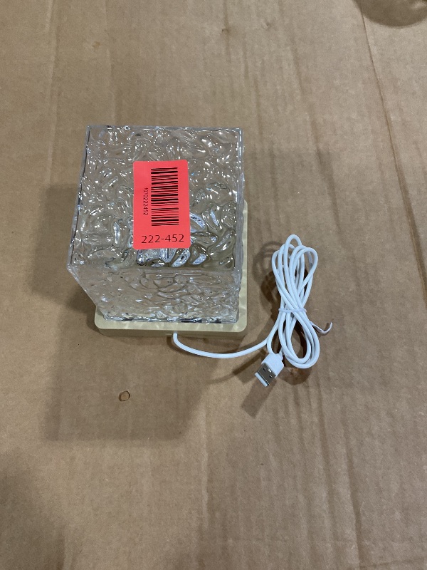 Photo 1 of *** NO REMOTE ***Growalleter Ocean Wave Projector Light, 16-Color LED Cube Lamp & Remote, 3D Holographic Water Ripple, Romantic Ambient Lighting for Kids Room, Meditation, Relaxation, Bathroom, Night Light (Plug-in)