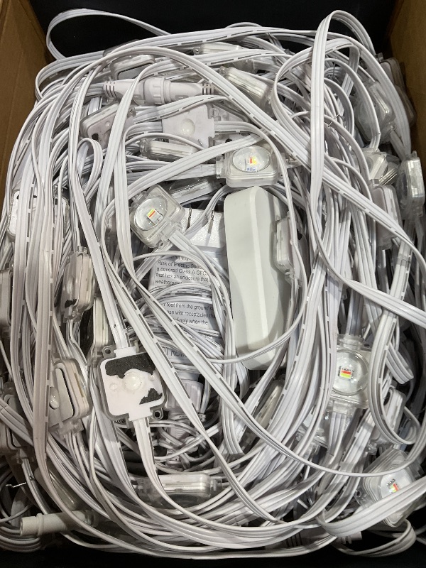 Photo 1 of *** USED ***Smart Permanent Outdoor Lights Pro, 200ft 120LED RGB+IC Warm/Cool White for Daily, 100+ Scene Modes, Waterproof Eaves Light for Halloween Christmas Decor, Works with Alexa, Google Assistant