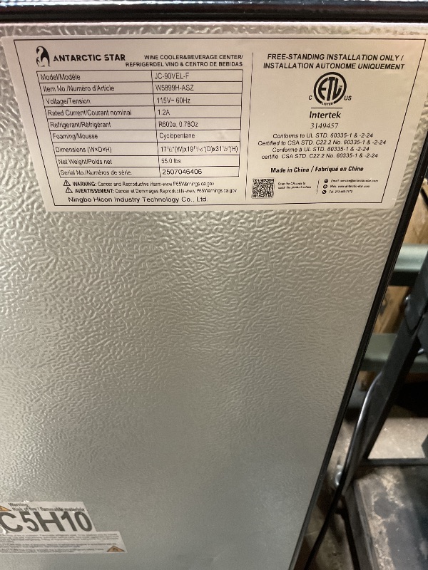 Photo 1 of *** used, minor damage ***Antarctic Star Beverage Refrigerator -120 Can Mini Fridge for Soda Beer or Wine,Small Drink Dispenser, For Office or Bar with Adjustable Removable Shelves?Convertible Door ?3.1 Cu.Ft