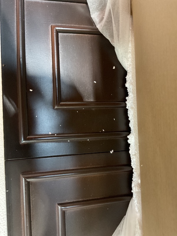 Photo 1 of *** box one of two***Merax Traditional Town and Country Style Pinewood Vintage Queen Bed, Rich Brown