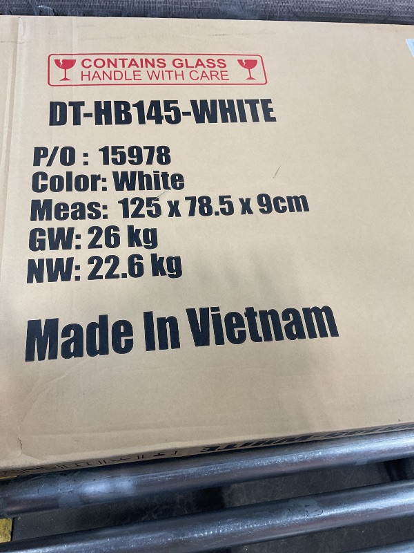 Photo 1 of *** box 2 only***FDW | 5-Piece Dining Table Set | White | Glass Kitchen Table with 4 Upholstered Chairs and Faux Leather Cushions | Space-Saving and Modern Design | for Dining Room, Easy to Assemble