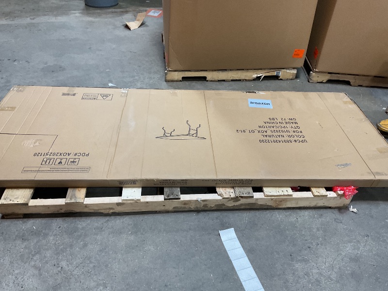 Photo 1 of *** MINOR DAMAGE SCRATCHES***Flash Furniture Fielder 8' Rectangular All-Occasion Wood Folding Event Table, Foldable Portable Banquet Table with Wooden Top, Natural/Black