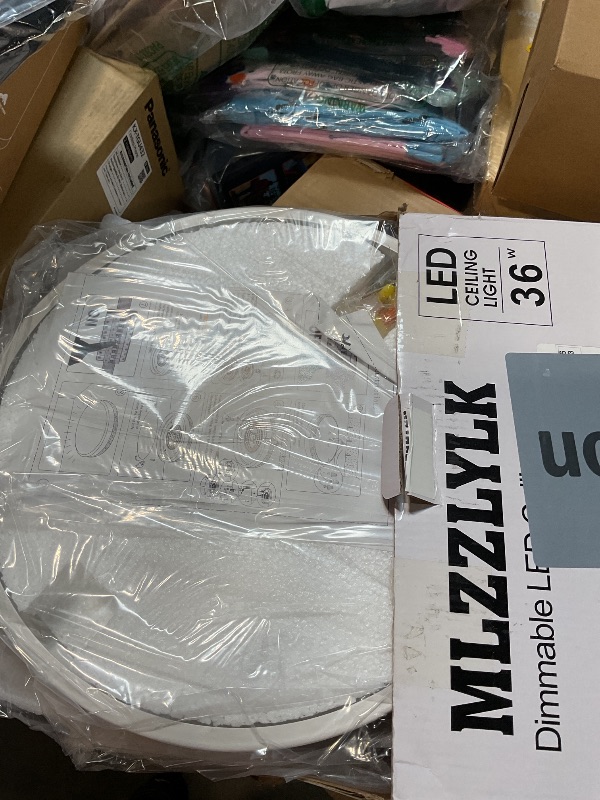 Photo 1 of 11.8 inch Wood Led Flush Mount Ceiling Light, Dimmable, 5CCT 3000K-6000K Selectable, 36W, 3600LM, Round Modern White Light Fixture Ceiling Mount for Bedroom, Laundry Room,Kitchen, Hallway, White