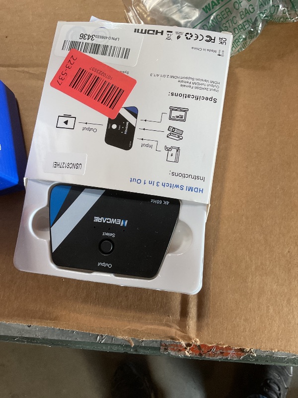 Photo 1 of [Upgrade] HDMI Switch 3 in 1 Out, 4K@60Hz HDMI 2.0 Switch Splitter with 2.6FT Long HDMI Cable, 3-Port HDMI Switcher Selector, Supports 4K 30Hz 3D 1080P HDCP2.2 for PS5 Xbox DVD Player Fire Stick PC