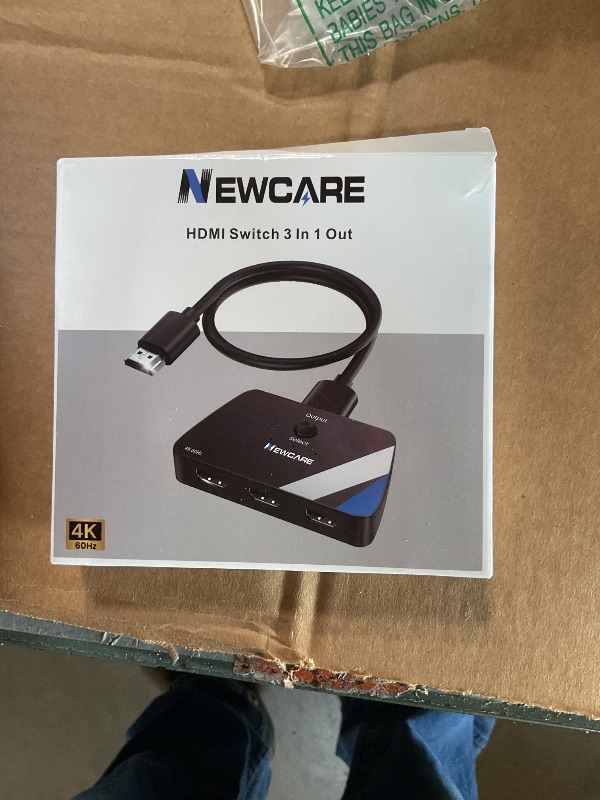 Photo 1 of [Upgrade] HDMI Switch 3 in 1 Out, 4K@60Hz HDMI 2.0 Switch Splitter with 2.6FT Long HDMI Cable, 3-Port HDMI Switcher Selector, Supports 4K 30Hz 3D 1080P HDCP2.2 for PS5 Xbox DVD Player Fire Stick PC