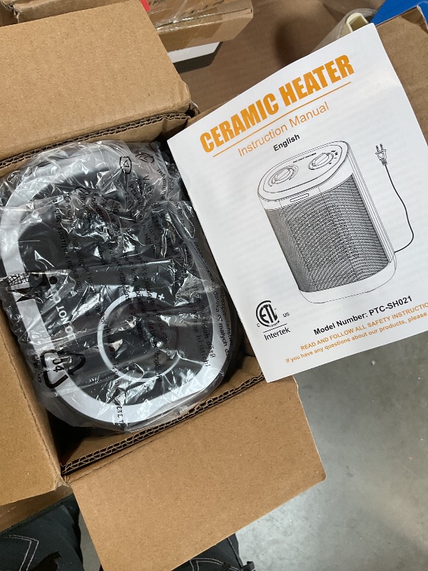 Photo 1 of 1500W Space Heater, Portable Ceramic Small Space Heater for Indoor Use, Overheated & Tip-Over Safety Protection, Personal Electric Space Heater with Thermostat for Desk, Office, Home, and Room Use