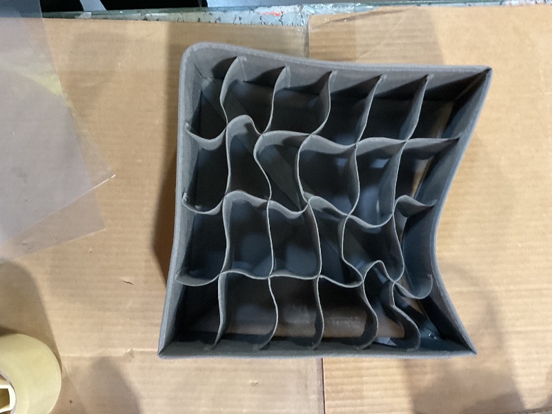 Photo 1 of * CONTAINS ONLY ONE, NOT 2 PACKS * Joyoldelf Sock Drawer Organizer Divider 2 Packs Underwear Organizer, 24 Cell Closet Organizers and Storage Organizer Sock Holders Organizers for Storing Socks, Handkerchiefs, Ties, Belts (Grey)