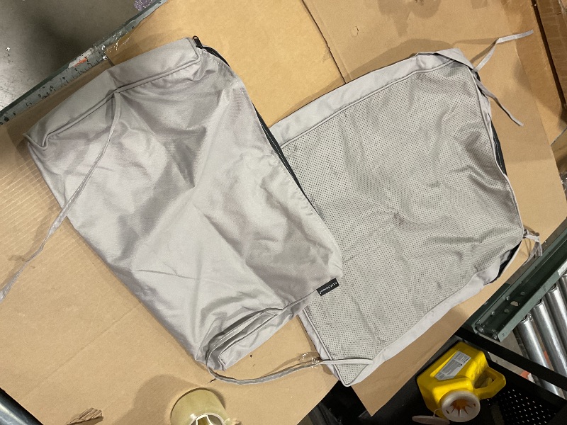 Photo 1 of * ONLY TWO COVERS, SEE 2nd PHOTO FOR PRODUCT IMAGE * FKSLIFE 14Pieces Patio Cushion Covers Replacement Outdoor Couch Cushions Covers Splashproof Sofa Slipcovers Set with Zippers,Patio Furniture Protector Cover Only(Light Gray,25.6×25.6×3.94inches)