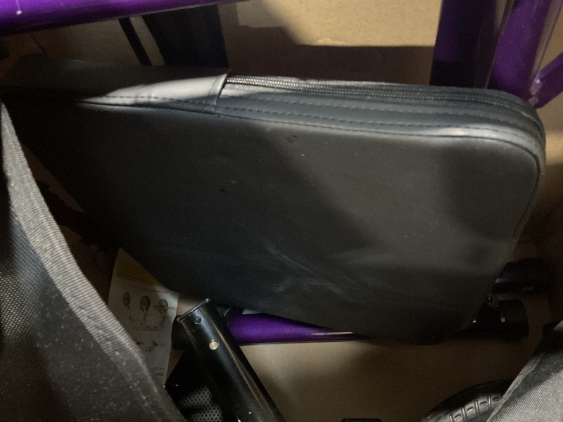 Photo 1 of **SCRAPES ON HANDLE. DIRT**Foldable Rollator Walker for Seniors with Seat, Lightweight 2 in 1 Rolling Walkers Wheelchair Combo for Adult, Transport Chair with Brakes, Adjustable Seat and Handle, 300 Lb. Weight Capacity, Purple