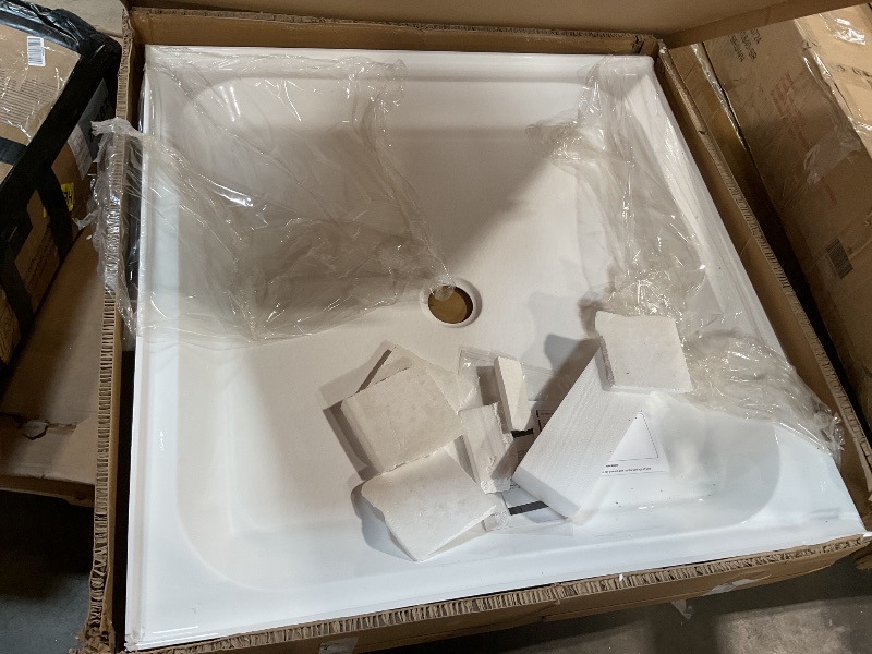 Photo 1 of **DAMAGE TO TWO CORNERS**Swiss Madison Well Made Forever SM-SB535 Voltaire 42" x 42" Acrylic White, Single-Threshold, Center Drain, Shower Base