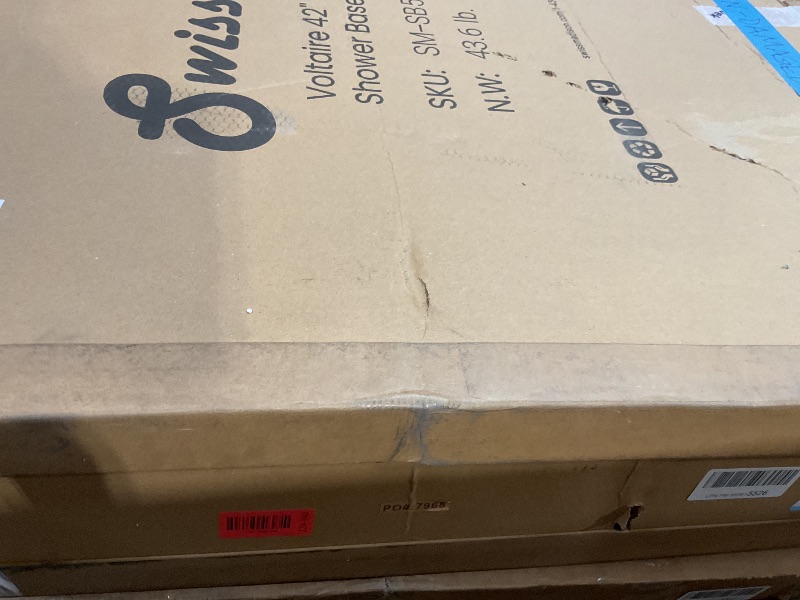 Photo 1 of **DAMAGE TO TWO CORNERS**Swiss Madison Well Made Forever SM-SB535 Voltaire 42" x 42" Acrylic White, Single-Threshold, Center Drain, Shower Base