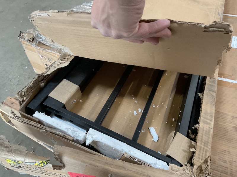 Photo 1 of ***partial set box 1of 2 only 
Twin Over Twin Bunk Bed With Led Lights And Charging Station Convertible Loft Bed Twin Size With Desk And Seat Metal Bunk Bed With Desk & Safety Guard And Stair(cushion Not Included)