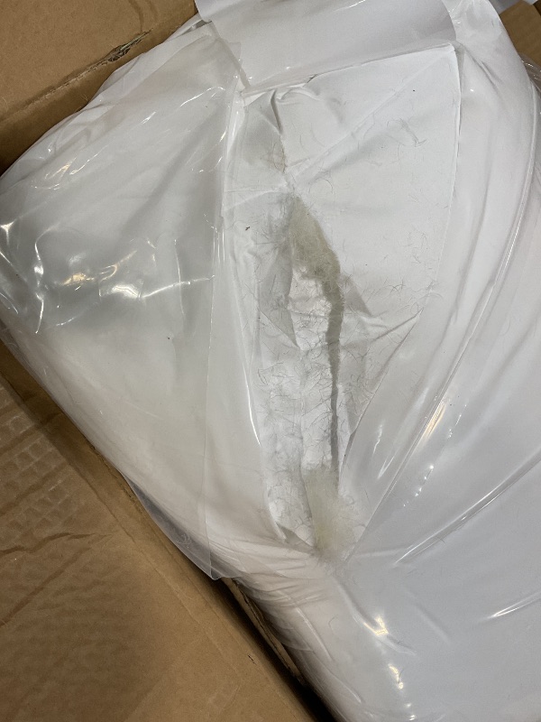 Photo 1 of ***5 INCH SLIT IN FABRIC/VIEW PHOTOS ***KAKABELL Pinch Pleat Goose Down Feathers Fiber Comforter King Size All Season-Ultra Soft and Cozy Noiseless Duvet Insert with Egyptian Cotton Blend Cover,Fluffy Warm Comforter Insert(White,90"X106")