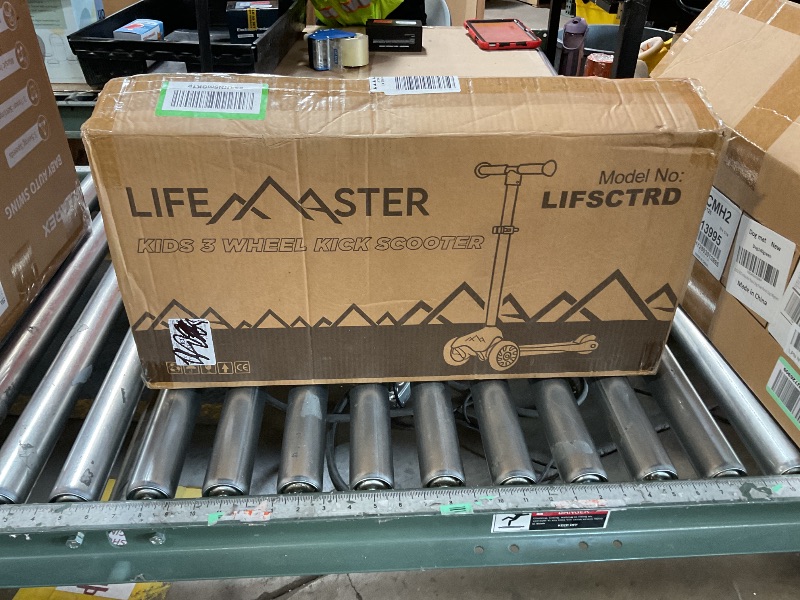 Photo 1 of **HANDLEBARS ARE BROKEN*** Lifemaster Kids Scooter – Children and Toddler 3 Wheel Kick Scooter – LED Wheel Lights Illuminate When Rolling– Adjustable Handlebar – Indoor and Outdoor Red