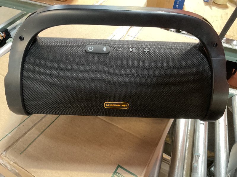 Photo 1 of *untested*Monster Adventurer Max Portable Bluetooth Speaker, IPX7 Waterproof Wireless Speaker with Double Subwoofer Rich Bass, 100W Stereo Loud Sound with 24H Playtime for Outdoor, Beach, Gold