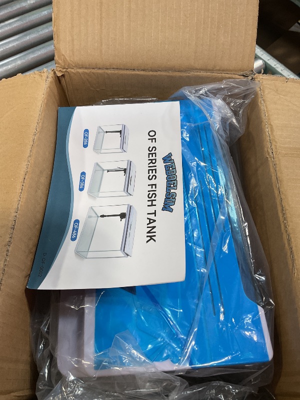 Photo 1 of ***STOCK PHOTO FOR REFERENCE ONLY***Bluecoco 12 Gallon Fish Tank Starter Kit with Eco-Cycle Filtration, 7-Color LED Light & Air Pump Features 360° Crystal View, Temp/Time Display, Quiet Aquarium Kit for Betta & Freshwater Fish