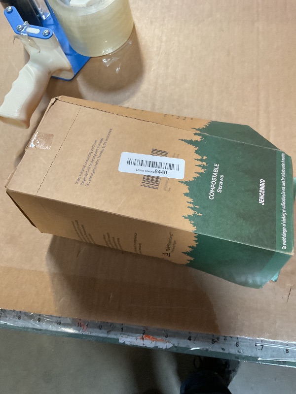 Photo 1 of *** BOXES IS BENT ***JENCENBIO 200 PCS Individually Wrapped 8” Compostable Straws Compost Disposable Drinking Straw for Party White