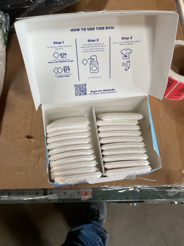 Photo 1 of *** one pack ***Tide evo Free & Gentle Tiles Fragrance-Free Hypoallergenic Laundry Detergent Fiber Tiles for Sensitive Skin Works on 100% of Common Stains Safe for All Machines and Water Conditions, 40 Count