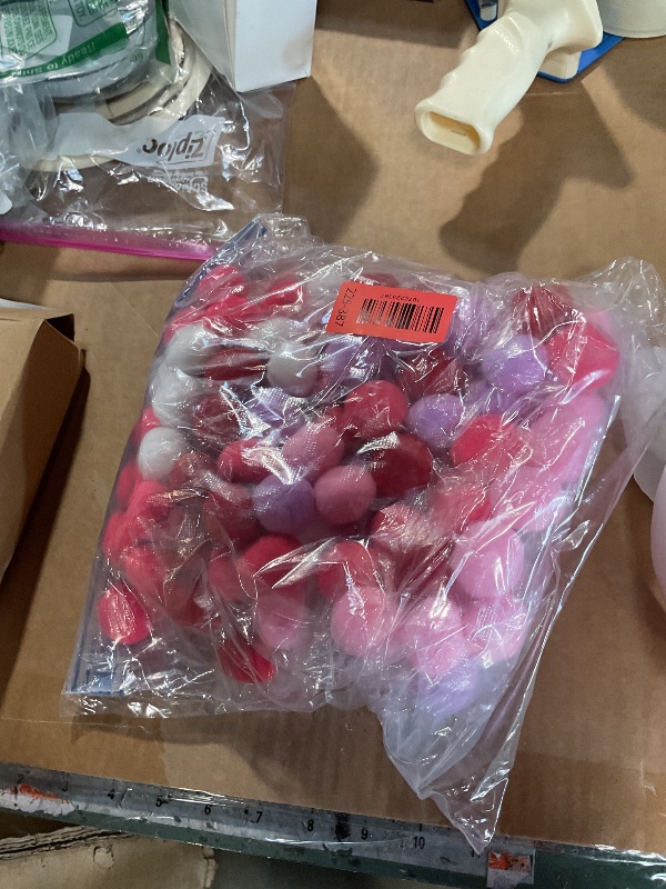 Photo 1 of 120 Pieces Valentine's Day Felt Balls 3 cm Colorful Pompom Felt Balls Handmade Felted Pompom Garlands for Valentine's Day DIY Decoration Supplies