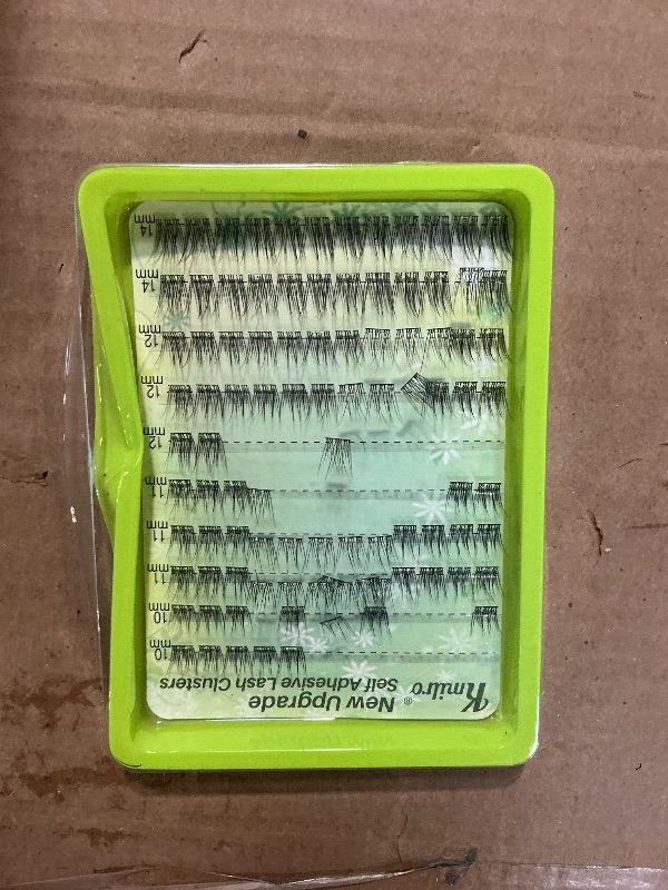 Photo 1 of **SOME MISSING**Self Adhesive Eyelashes 10-14mm Natural Self Adhesive Lash Clusters Wispy Press on Lashes No Glue Needed 120Pcs Pre Glued Lashes Clusters Reusable DIY Eyelash Extensions Kit with Tweezers, by Kmilro