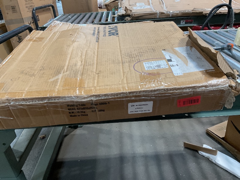 Photo 1 of **DIRTY AND MAY BE MISSING PARTS**VEVOR Welding Table 36" x 24", 800LBS Capacity Welding Workbench Table, Heavy-Duty Work Bench with 0.63" Fixture Holes and Non-Slip Foot Pads for Welding Assembly Repair Works