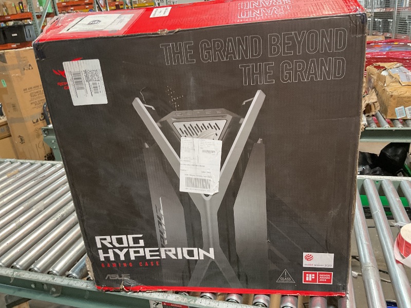 Photo 1 of ** SOME BROKEN GLASS**   ASUS ROG Hyperion GR701 EATX Full-Tower Gaming Case, High Airflow Design, Tool-Free Side Panels, Pre-Installed 4x140mm Fans, Supports 420mm Radiators, Built-in Graphics Card Holder, Front USB Type-C