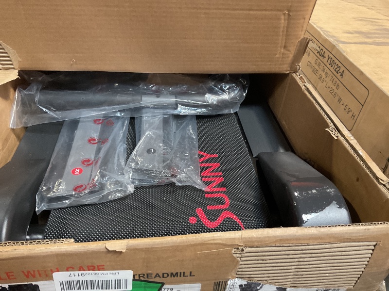 Photo 1 of *** MINOR DAMAGE *** Sunny Health & Fitness Smart Manual Walking Treadmill, 300 LB Weight Capacity, Non-Electric, Fixed Incline, Compact & Foldable, Digital Monitor, Bluetooth Connection with SunnyFit App - SF-T1407SMART