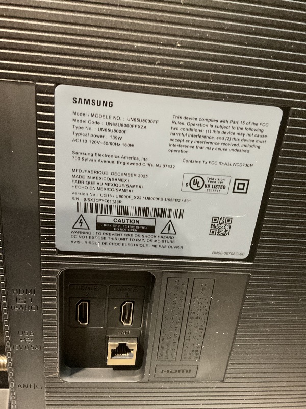 Photo 1 of *** USED ***Samsung 65-Inch Class Crystal UHD U8000F 4K Smart TV (2025 Model) Endless Free Content, Crystal Processor 4K, MetalStream Design, Knox Security, Alexa Built-in